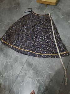 Navy Blue Self Stitched Heavy Lahenga