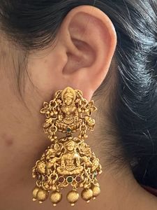 Anti Tarnish Nakshi Temple Earring Set