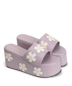 Lilac Floral Platform Sandals