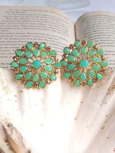 Green Stud Earrings