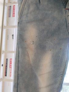 off white blue jeans