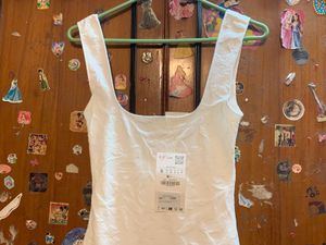 Zara White Bodycon Dress - Textured Fabric