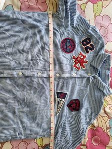 Cool Striped Shirt With Patch Detail