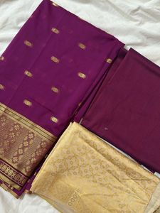 Purple Banarasi Dress Material