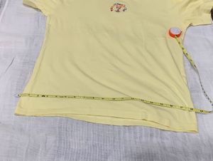 Cute Yellow Graphic Tee Pure Cotton