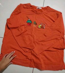 Cute cartoon embroidered tee