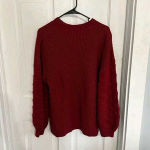 Burgundy Knit Pullover Sweater