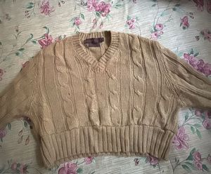 Cute tan cable Knit Sweater