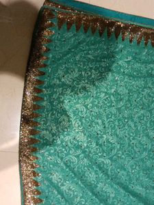 Elegant Teal green saree
