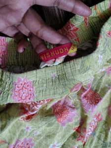 Pure Cotton Vishudh Lace Work Kurta Set