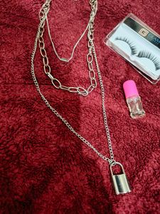 Aesthetic Silver Lock Neck Chain