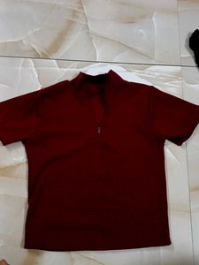 maroon cropped top ribbed
