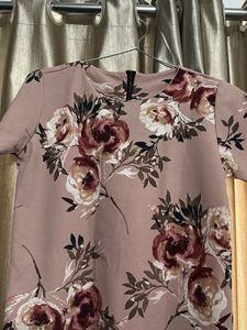 Pink Floral Short Sleeve Casual Top