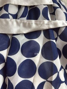 Navy Blue And White Polka Print Frock
