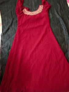 Handworked Grape Colour Dress