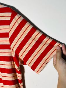 Striped Cropped Polo Top