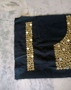 Black Semi-stitched Lehenga