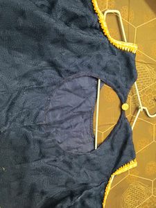 Elegant Blue Velvet Blouse