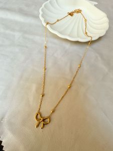 Gold Plated Bow Necklace