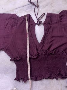 Burgundy Keyhole Crop Top