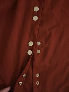 Rust Button-Down Formal Top