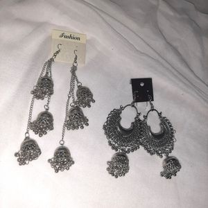Oxidised Jewellery Combo. Chandbali And 3 Layered Jhumke