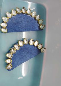 Kundan Stone Earings Blue