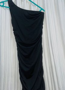 Black DianaVisit Ruched One Shoulder Bodycon Dress