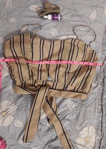 Striped Crop Top &amp; Pants Set