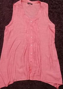 Coral Sleeveless Top