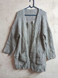 Oversized Winter Fashion Knit Shrug Grey