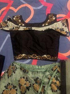 Green And Black Lehanga