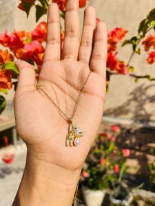 Cute Bear Pendant Necklace Anti Tarnish