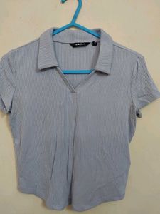 NUON Ribbed Polo Top (Size-S)