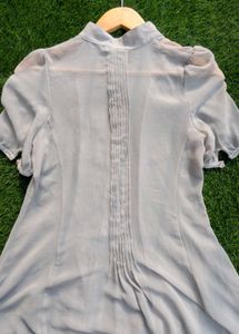 beautiful grey top pure georgette