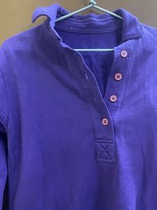Purple Button-Up Sweatshirt