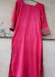 Pink Embellished Kurti