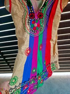 Multi Color Short Kurta Flock Style