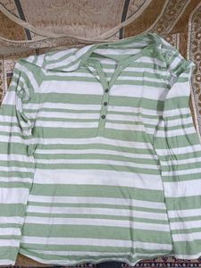 Green And White Mix Tshirt For Women