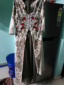 work jacket type flare frock