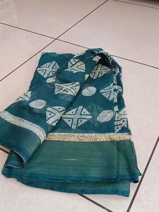 Teal Printed Saree
