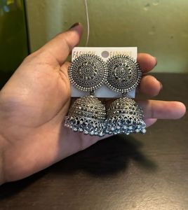 Silver Jhumka Earrings