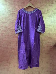 Purple hand work Kurta