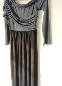 Elegant Two-Tone Maxi Dress