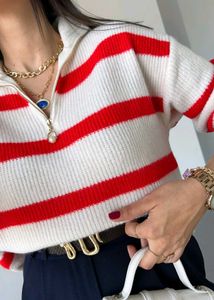 Y2K Striped Knit Zip-up Sweater ♥️