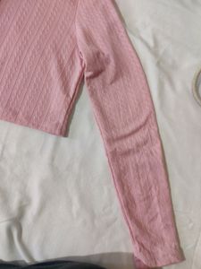 Pink Crop Cardigan