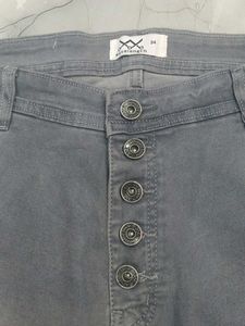 High Waist Gray Skinny Jeans