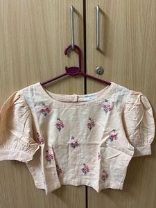 Floral Embroidered Crop Top