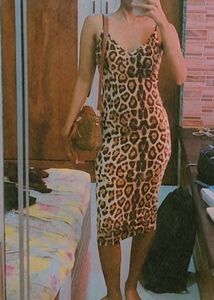 Leopard Print Bodycon Midi Dress