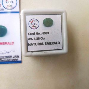 VGTL 5.36 CTS Natural Panna Emrald GemStone